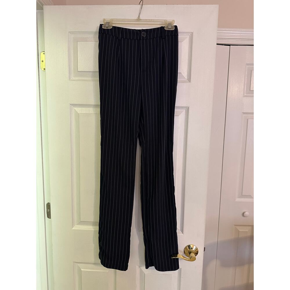 VRG Girl slacks/pants ladies size 8 black pinstriped